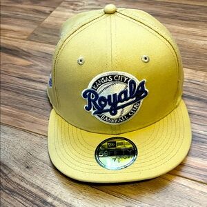 🔥KC ROYALS 40th ANNIVERSARY NEW ERA FITTED HAT SZ 7 3/8